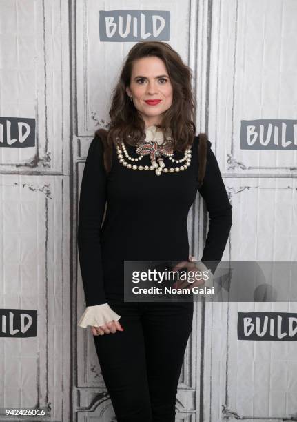 Actress Hayley Atwell visits Build Series to discuss "Howards End" at Build Studio on April 5, 2018 in New York City.