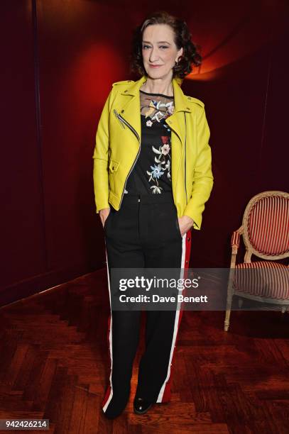 Cast member Haydn Gwynne attends the press night after party for "The Way of the World" at The Hospital Club on April 5, 2018 in London, England.