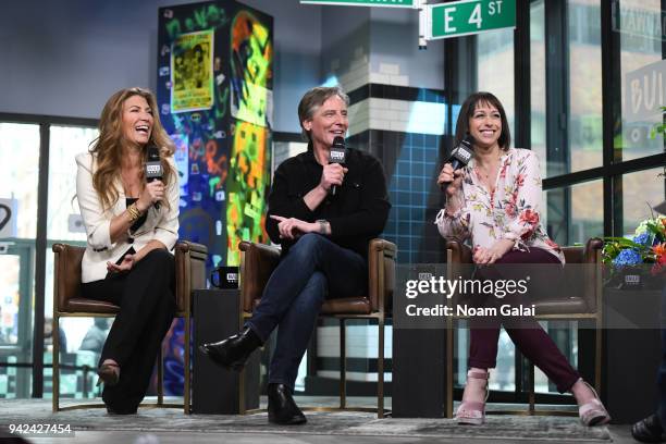 Genevieve Gorder, Doug Wilson and Paige Davis visit Build Series to discuss "Trading Spaces" at Build Studio on April 5, 2018 in New York City.