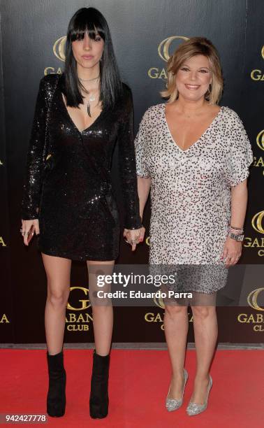 Terelu Campos and Alejandra Rubio attend the 'Alejandra Rubio's birthday photocall' at Gabana disco on April 5, 2018 in Madrid, Spain.