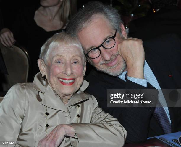 Director Steven Spielberg and his mother Leah Adler attend the ADL Los Angeles Dinner Honoring Steven Spielberg at The Beverly Hilton Hotel on...