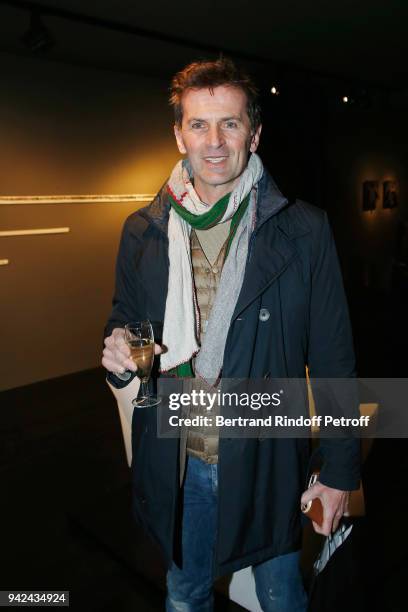 Actor Olivier Galfione attends "Sans Titre" Valerie Gans's Book Signing during "Les Pionnieres" Exhibition at Galerie Pierre-Alain Challier on April...
