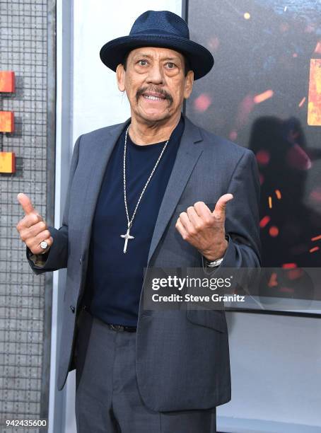 Danny Trejo arrives at the Premiere Of Warner Bros. Pictures' "Rampage" at Microsoft Theater on April 4, 2018 in Los Angeles, California.