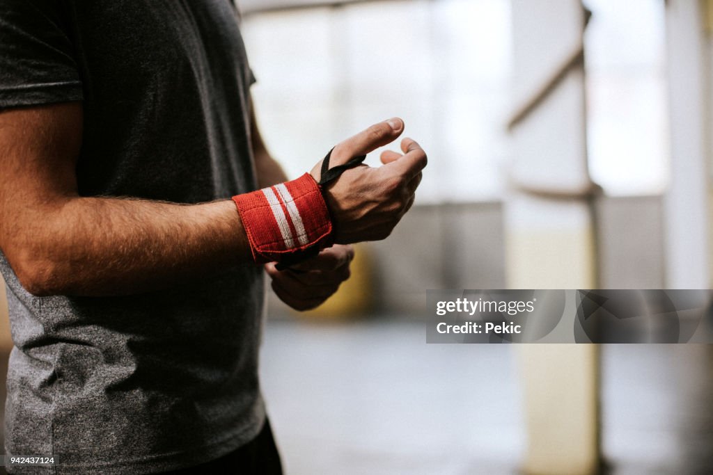 Tying Up Sports Glove