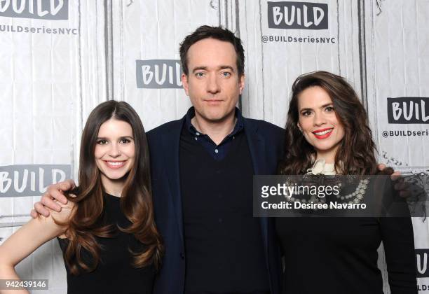 Actors Philippa Coulthard, Matthew Macfadyen and Hayley Atwell visit Build Series to discuss 'Howards End' at Build Studio on April 5, 2018 in New...