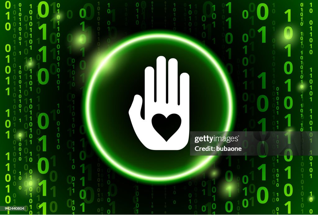 Code Heart Sign Hand Heart Binary Code Vector Pattern Background High-Res Vector ...