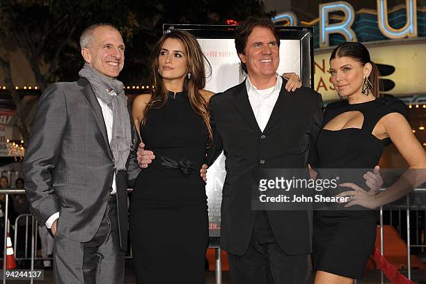 Producer John DeLuca, actress Penelope Cruz, director Rob Marshall and actress/singer Stacy "Fergie" Ferguson arrive at the Los Angeles premiere of...