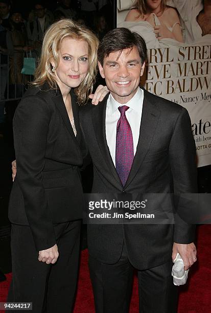 Actress Alexandra Wentworth and TV personality George Stephanopoulos attends the New York premiere of "It's Complicated" at The Paris Theatre on...