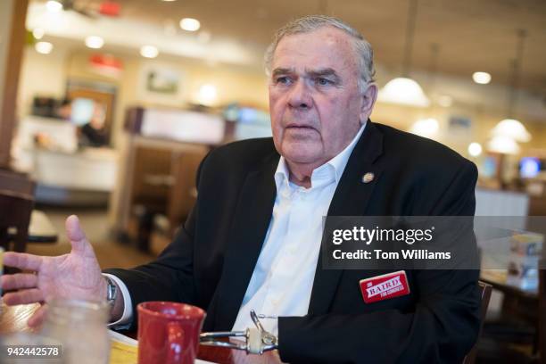 Jim Baird, who is running for the Republican nomination for Indiana's 4th Congressional District, is interviewed in Avon, Ind., on April 3, 2018.