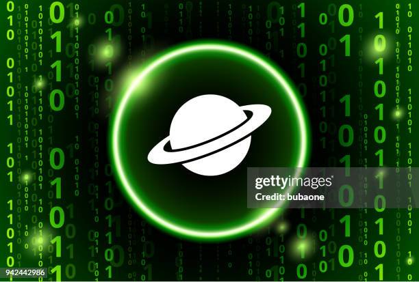 planet saturn binary code vector pattern background - 3d illustration rendering of binary code pattern stock illustrations
