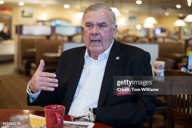 Jim Baird, who is running for the Republican nomination for Indiana's 4th Congressional District, is interviewed in Avon, Ind., on April 3, 2018.