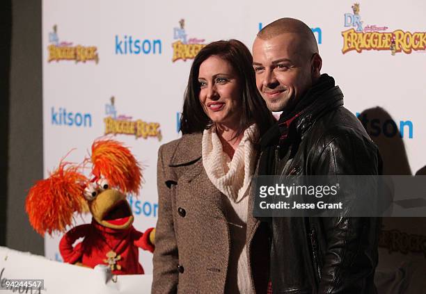 Chandie Yawn-Nelson and Joseph Lawrence arrive at The Jim Henson Company's "Fraggle Rock" Holiday Toy Drive Benefit at Kitson on Robertson on...