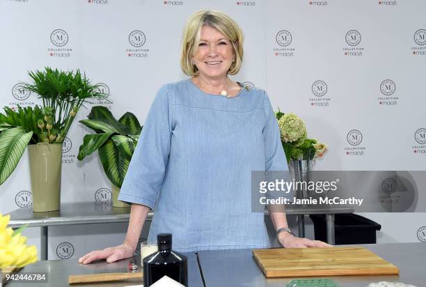Martha Stewart signs copies of her new book "Martha's Flowers" at Macy's Herald Square on April 5, 2018 in New York City.