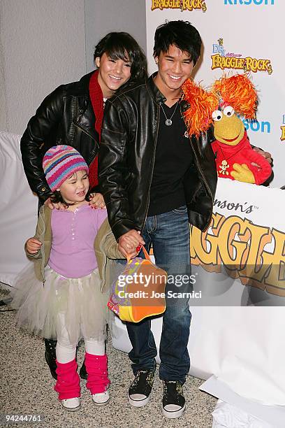 Booboo Stewart and family arrives at the Jim Henson Company's "Fraggle Rock" Holiday Toy Drive Benefit at Kitson on Robertson on December 9, 2009 in...