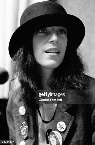 Singer, songwriter and poet Patti Smith appears live on WKLS-FM before opening for the Rolling Stones at the Fox Theater on June 12, 1978 in Atlanta,...