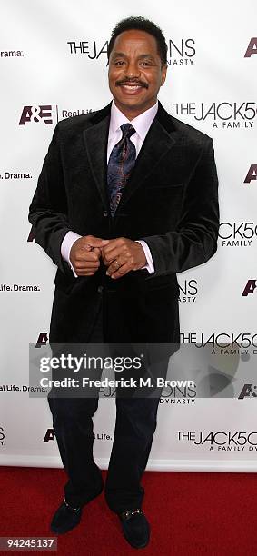 Recording artist Marlon Jackson attends the premiere of A & E Network's "The Jacksons: A Family Dynasty" at Boulevard 3 on December 9, 2009 in Los...