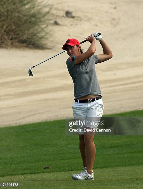 Gwladys Nocera of France at the 8th hole during the second round of the Dubai Ladies Masters, on the Majilis Course at the Emirates Golf Club on...