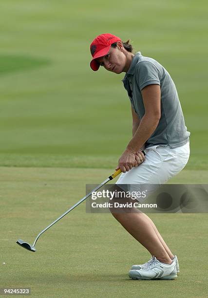 Gwladys Nocera of France at the 8th hole during the second round of the Dubai Ladies Masters, on the Majilis Course at the Emirates Golf Club on...