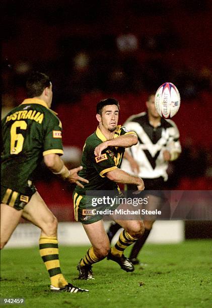 Andrew Johns of Australia in action during the Rugby League World Cup Group 1 match against Fiji played at the International Stadium, in Gateshead,...