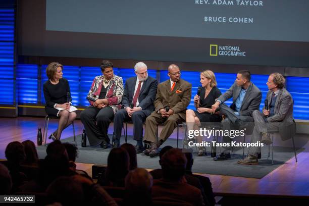 Susan Goldberg, Rev Traci Blackmon, Dr. James Grossman, Don Gathers, Katie Couric, Rev. Adam Taylor and Bruce Cohen attend National Geographic's...