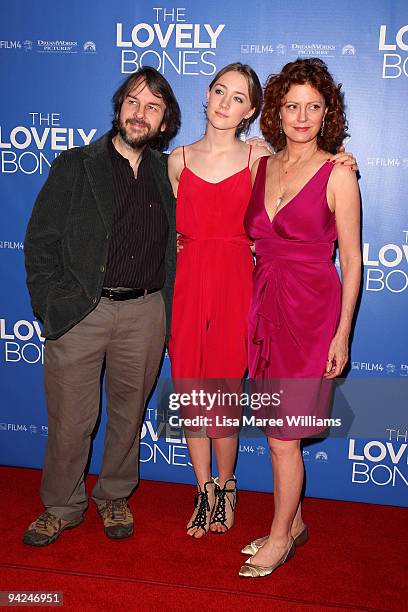 Peter Jackson, Saoirse Ronan and Susan Sarandon attend the Australian premiere of "The Lovely Bones" at Greater Union George Street on December 10,...