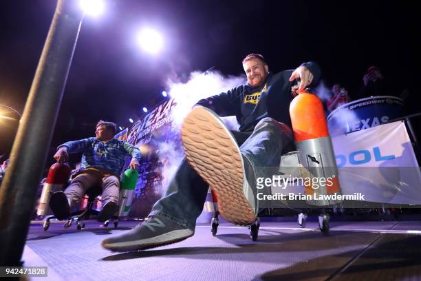 Chris Buescher participates in a race during the Portacool Fandango event at Texas Motor Speedway on April 5, 2018 in Fort Worth, Texas.