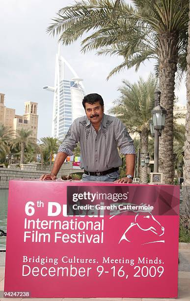 Actor Mammootty attends the "Kutty Srank" photocall during day two of the 6th Annual Dubai International Film Festival held at the Madinat Jumeriah...