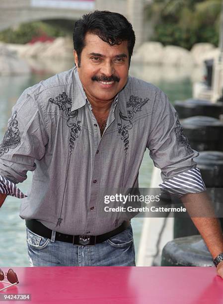 Actor Mammootty attends the "Kutty Srank" photocall during day two of the 6th Annual Dubai International Film Festival held at the Madinat Jumeriah...