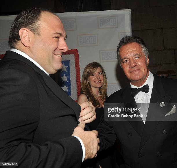 Actor James Gandolfini and Tony Sirico attends the USO 48th annual Armed Forces Gala & Gold Medal dinner at Cipriani 42nd Street on December 9, 2009...