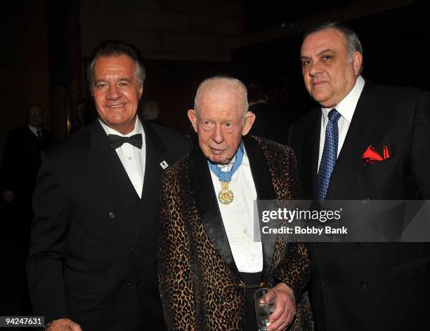 Tony Sirico,Col Bernard F. Fisher and Vincent Curatola attends the USO 48th annual Armed Forces Gala & Gold Medal dinner at Cipriani 42nd Street on...