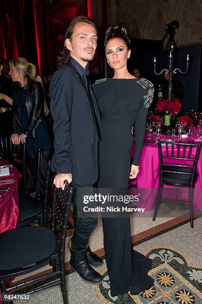 Matthew Williamson and Victoria Beckham attend the British Fashion Awards at Royal Courts of Justice, Strand on December 9, 2009 in London, England.