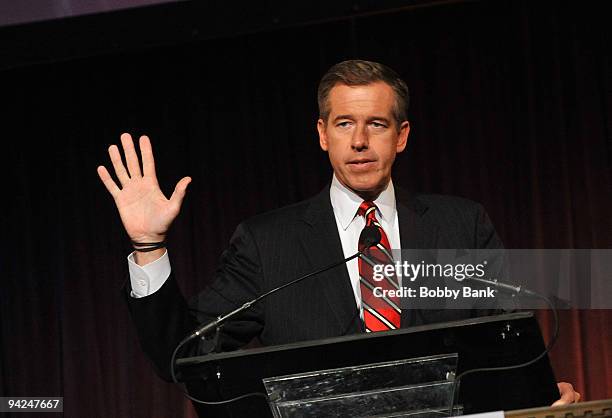 Nightly News anchor Brian Williams hosts the USO 48th annual Armed Forces Gala & Gold Medal dinner at Cipriani 42nd Street on December 9, 2009 in New...