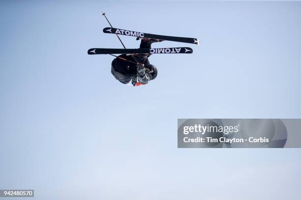 Fabian Boesch of Switzerland in action during the Freestyle Skiing - Men's Ski Slopestyle Final at Phoenix Snow Park on February18, 2018 in...