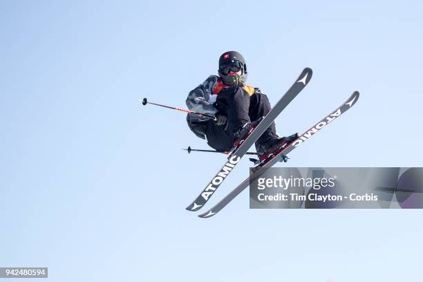 Fabian Boesch of Switzerland in action during the Freestyle Skiing - Men's Ski Slopestyle Final at Phoenix Snow Park on February18, 2018 in...