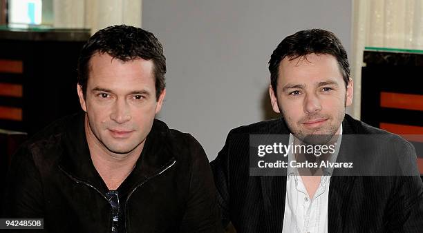 Actor James Purefoy and director Michael J. Basset attend "Solomon Kane" photocall at ME Hotel on December 10, 2009 in Madrid, Spain.