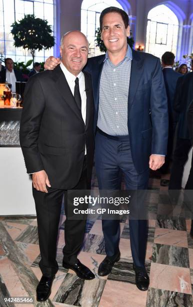 Kevin O'Leary and Mark Cuban attend Shark Tank's Kevin O'Leary launches symposium celebrating global entrepreneurship at Casa Loma on April 5, 2018...
