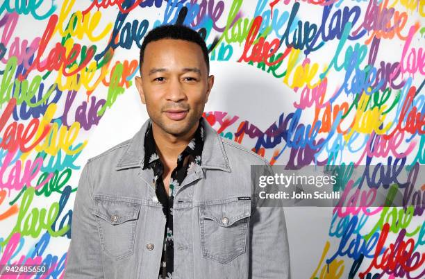 John Legend attends the John Legend and Google premiere of his new music video 'A Good Night,' filmed entirely on Google Pixel 2 on April 5, 2018 in...