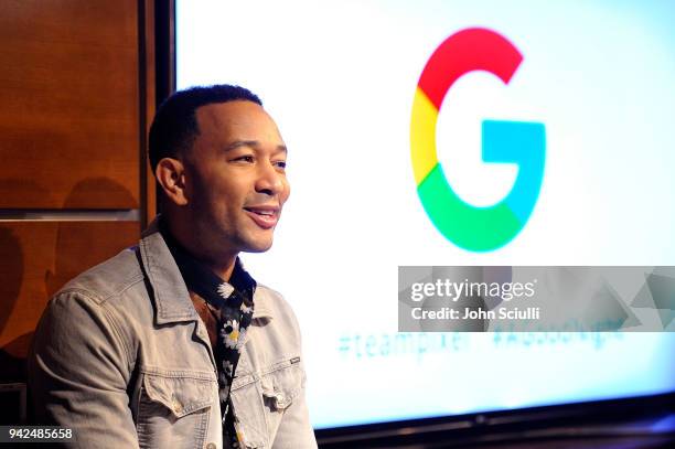 John Legend attends the John Legend and Google premiere of his new music video 'A Good Night,' filmed entirely on Google Pixel 2 on April 5, 2018 in...