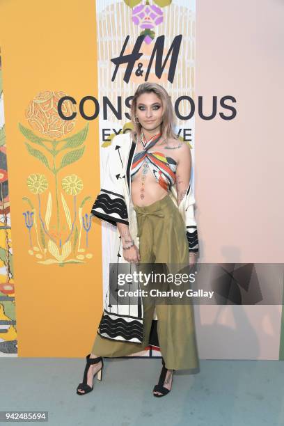 Paris Jackson attends the H&M celebration of 2018 Conscious Exclusive collection at John Lautner's Harvey House on April 5, 2018 in Los Angeles,...