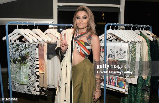 Paris Jackson attends the H&M celebration of 2018 Conscious Exclusive collection at John Lautner's Harvey House on April 5, 2018 in Los Angeles,...