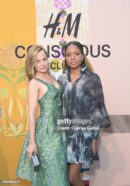 Mena Suvari and Naomie Harris attend the H&M celebration of 2018 Conscious Exclusive collection at John Lautner's Harvey House on April 5, 2018 in...