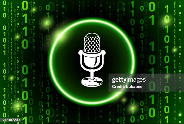 microphone binary code vector pattern background - 3d illustration rendering of binary code pattern stock illustrations