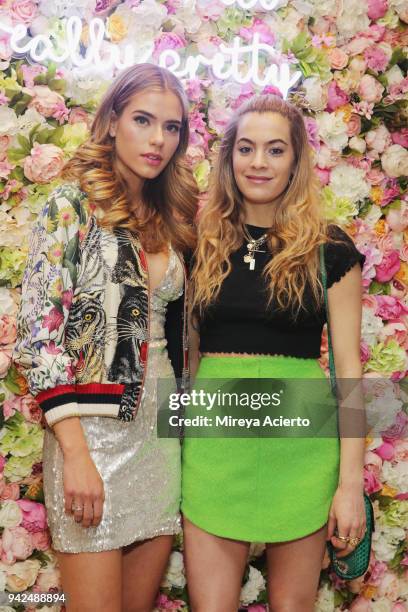 Model Sif Saga and DJ Chelsea Leyland and attend the Winky Lux X Galore Magazine party presenting the Winky Lux spring campaign on April 5, 2018 in...