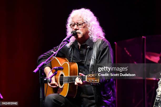 Singer Arlo Guthrie performs onstage at Saban Theatre on April 5, 2018 in Beverly Hills, California.