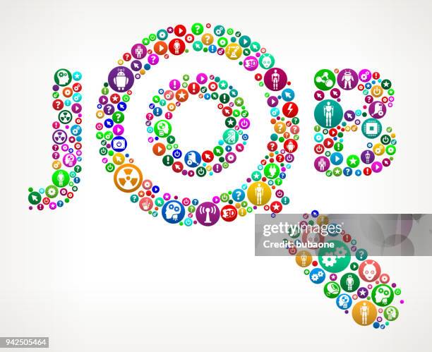 job search vector icon pattern background - exoskeleton robot stock illustrations