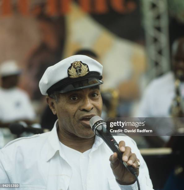 Singer Jon Hendricks performs on stage at the Jazz A Vienne Festival held in Vienne, France in July 1994.