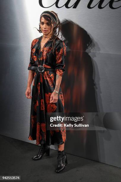 Actress Lisa Bonet arrives on the red carpet for the Santos de Cartier Watch Launch at Pier 48 on April 5, 2018 in San Francisco, California.