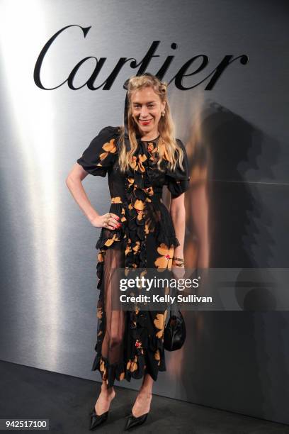 Actress Chloe Sevigny arrives on the red carpet for the Santos de Cartier Watch Launch at Pier 48 on April 5, 2018 in San Francisco, California.