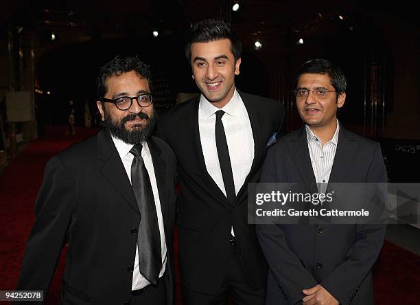 Director Shimit Amin, actor Ranbir Kapoor and screenwriter Jay Deep Sahni attends the "Rocket Singh - Salesman of the Year" premiere during day two...