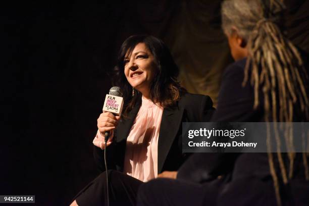 Lynne Ramsay attends the Film Independent at LACMA hosts special screening of "You Were Never Really Here" at Bing Theater At LACMA on April 5, 2018...